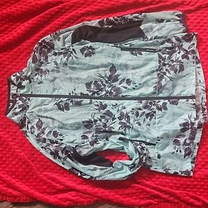 LuLaRoe Lightweight Floral and Mint Teal Rise Workout Determined Jacket Large